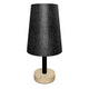 LÁMPARA DE MESA LINEAL XIMENA BLACK AND WOOD + FOCO LED TRANSPARENTE A60 4W LUZ CÁLIDA