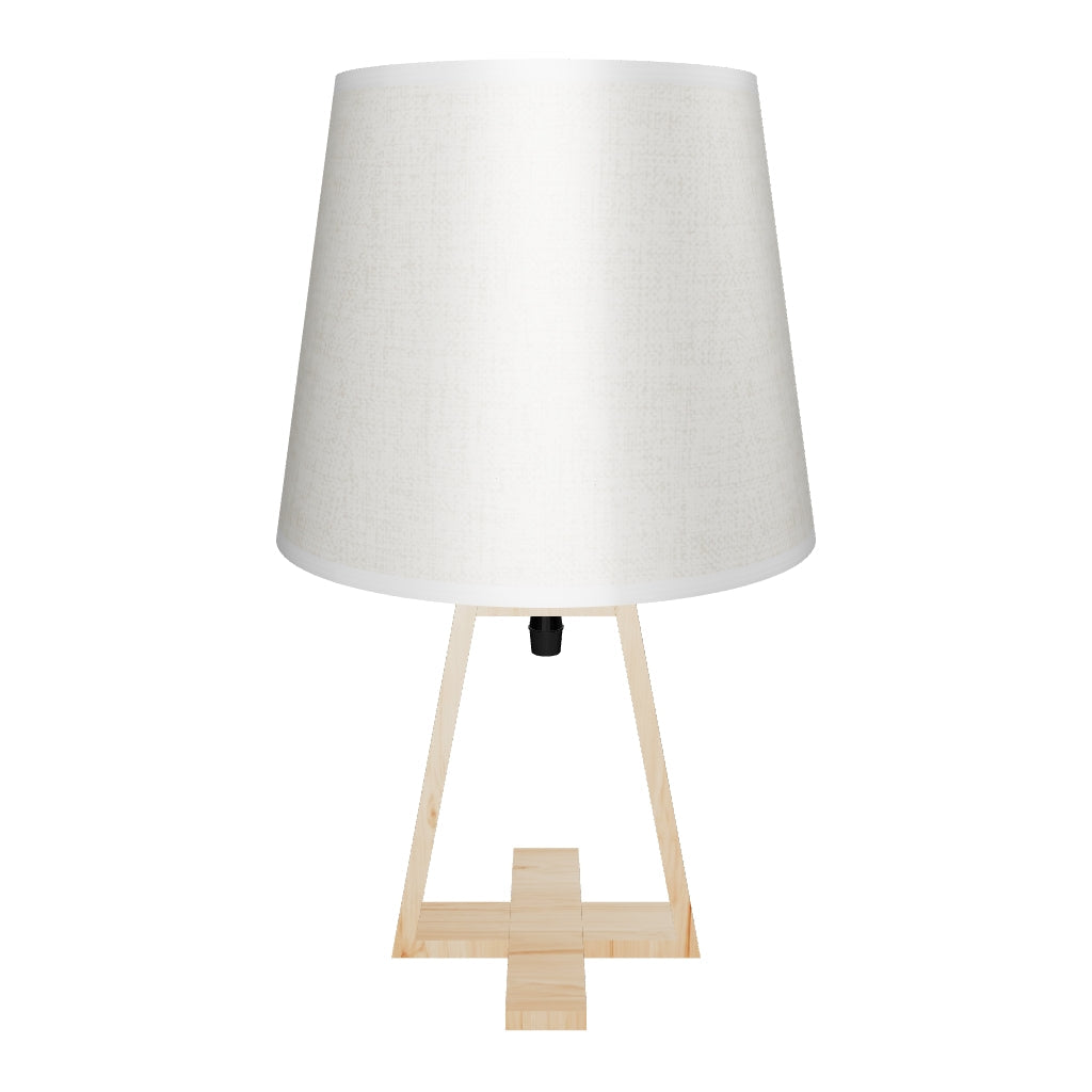 LÁMPARA DE MESA DE MADERA TRIPODE LIDIA + FOCO LED 12W LUZ CÁLIDA