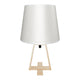 LÁMPARA DE MESA DE MADERA TRIPODE LIDIA + FOCO LED 12W LUZ CÁLIDA