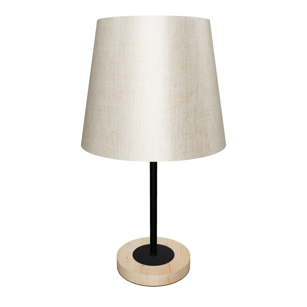 LÁMPARA DE MESA LINEAL CINTHYA + FOCO LED TRANSPARENTE A60 4W LUZ CÁLIDA