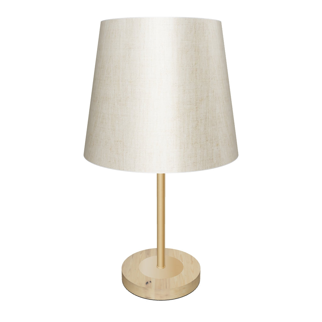 LÁMPARA DE MESA LINEAL FARITZA GOLD + FOCO LED 12W LUZ CÁLIDA