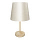 LÁMPARA DE MESA LINEAL FARITZA GOLD + FOCO LED 12W LUZ CÁLIDA