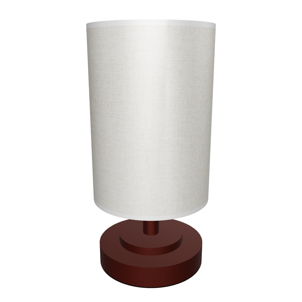 LÁMPARA DE MESA LINEAL MAHIA BROWN + FOCO LED TRANSPARENTE A60 4W LUZ CÁLIDA