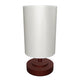 LÁMPARA DE MESA LINEAL MAHIA BROWN + FOCO LED TRANSPARENTE A60 4W LUZ CÁLIDA