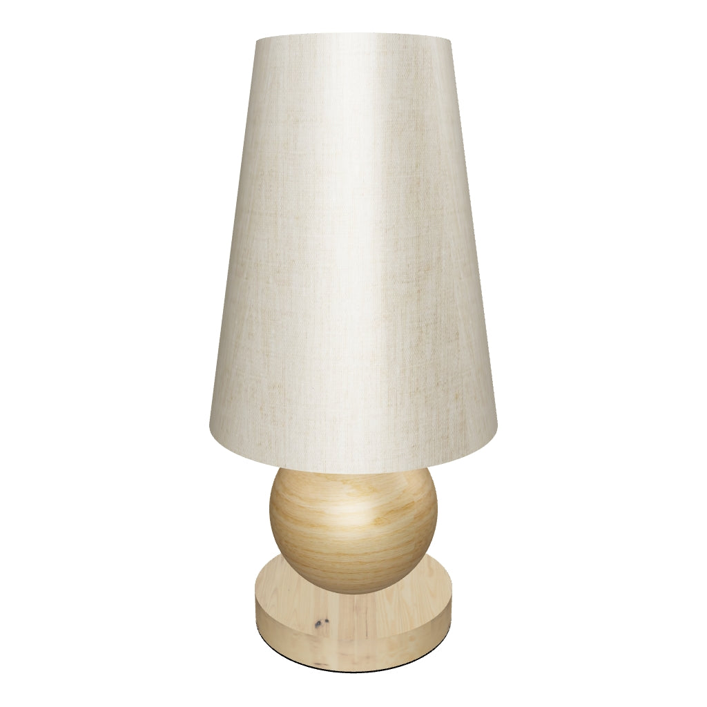 LÁMPARA DE MESA DE MADERA ROCIO + FOCO LED 12W LUZ CÁLIDA