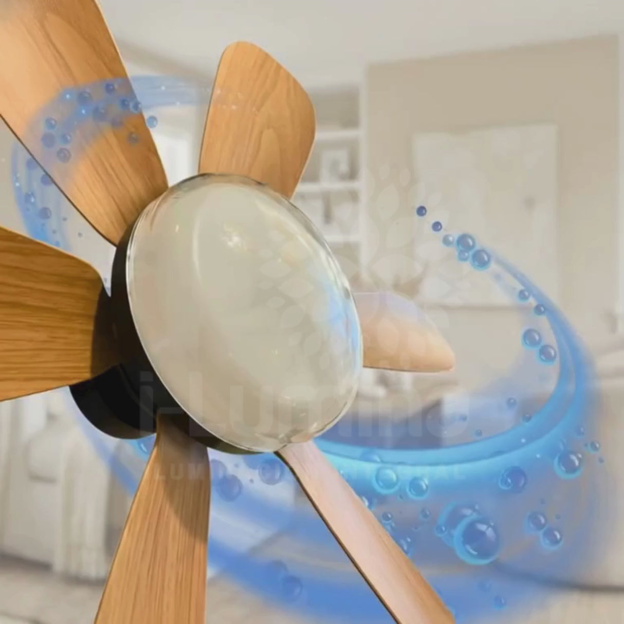 FOCO VENTILADOR LED AIR-6 MASTER COOL BLACK AND WOOD 18W + CONTROL REMOTO