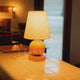 LÁMPARA DE MESA DE MADERA ROCIO + FOCO LED 12W LUZ CÁLIDA