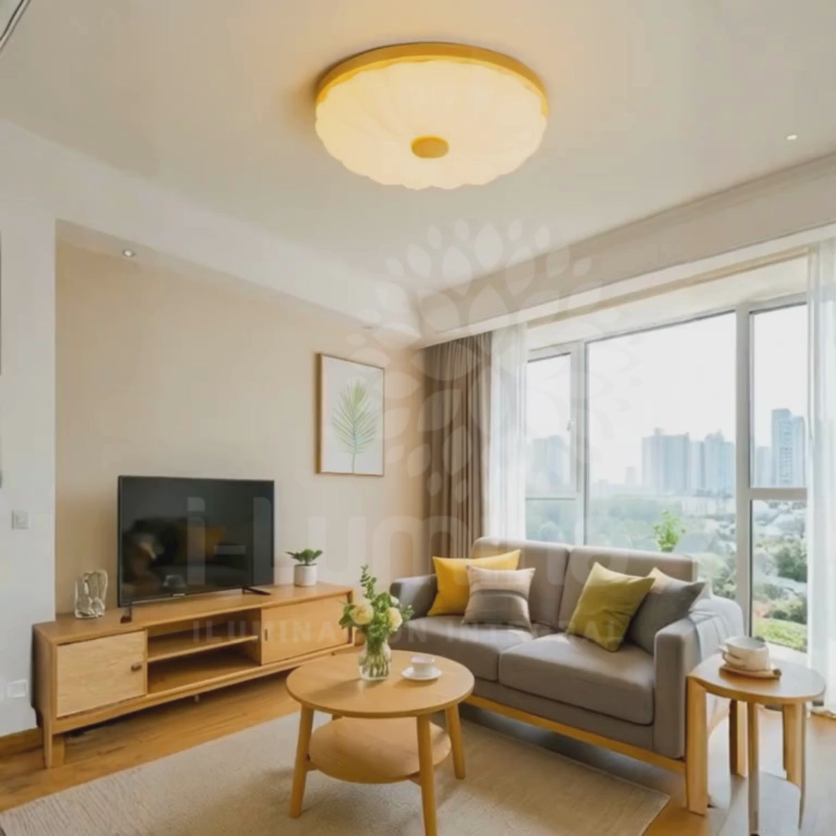 LÁMPARA DE TECHO GRETEL WOOD LED 24W + CONTROL REMOTO