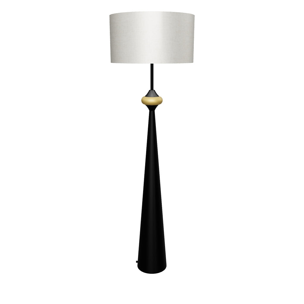 LÁMPARA DE PIE OBELISK ICONIC BLACK AND GOLD - SIN FOCO