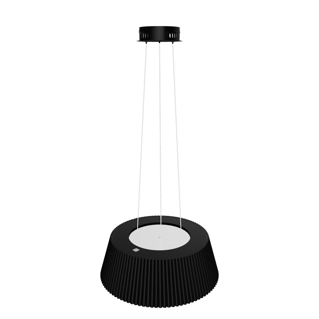 LÁMPARA COLGANTE DEVORA LED BLACK AND WOOD + CONTROL REMOTO