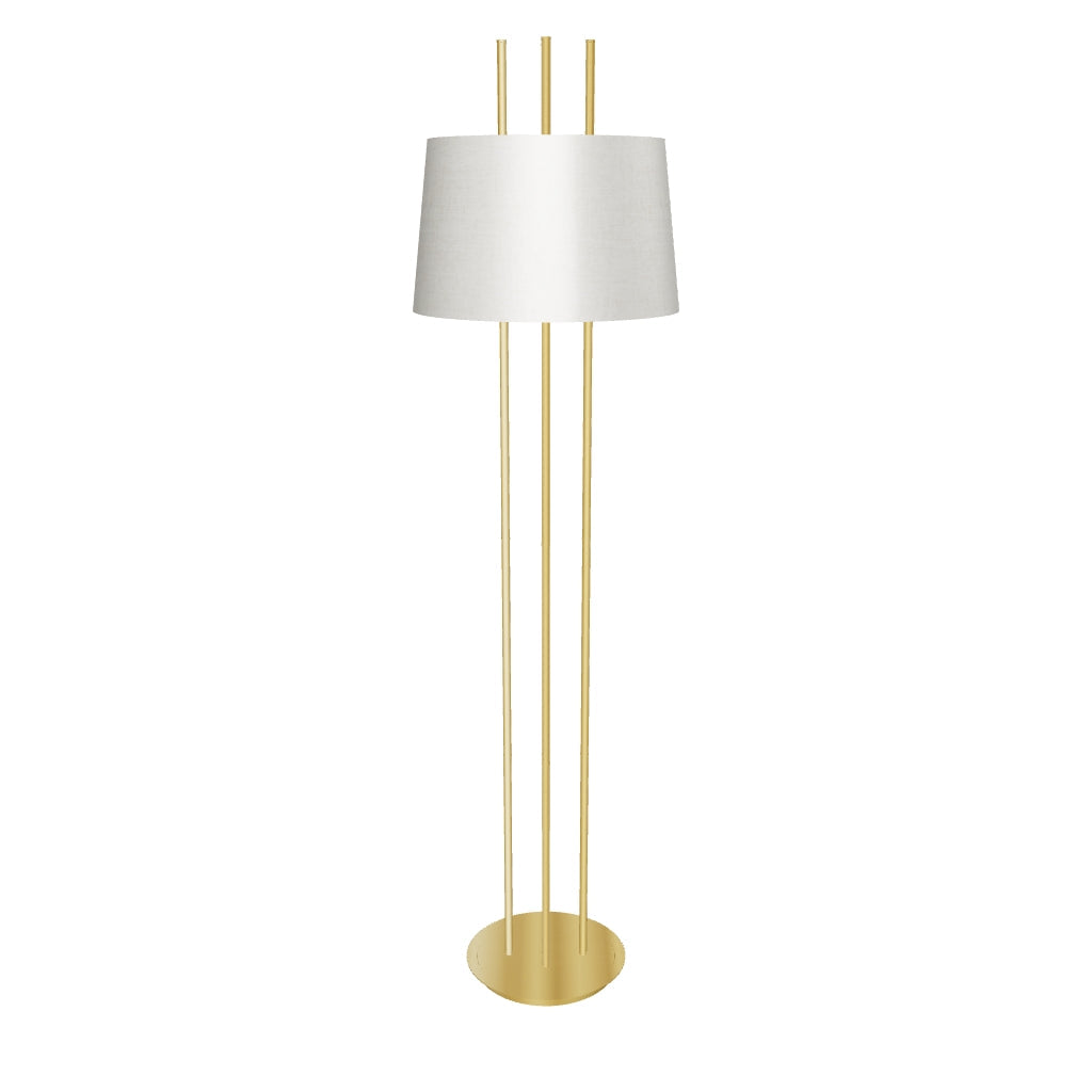 LÁMPARA DE PIE ABIGAIL GOLD LED + FOCO LED 12W LUZ CÁLIDA