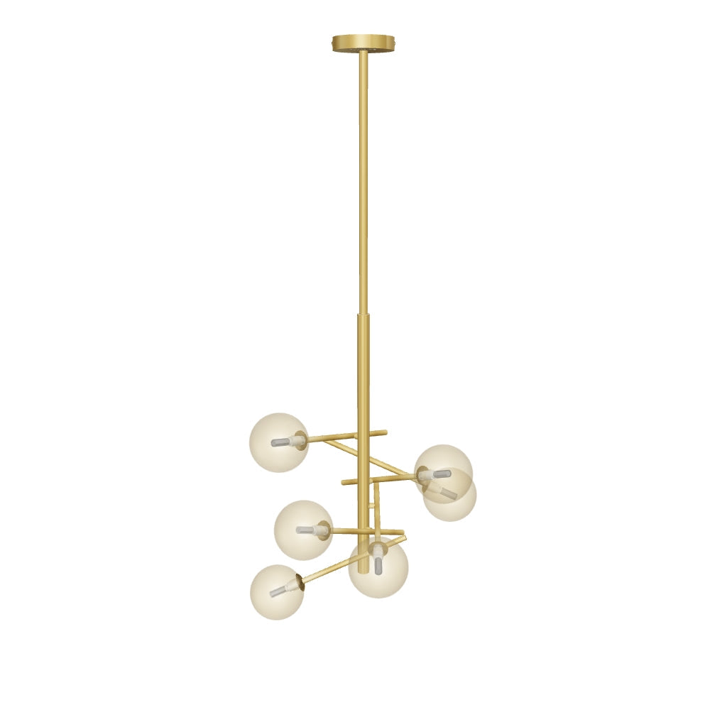LÁMPARA DE TECHO SPUTNIK ESTELAR GOLD AMBAR - SIN FOCOS
