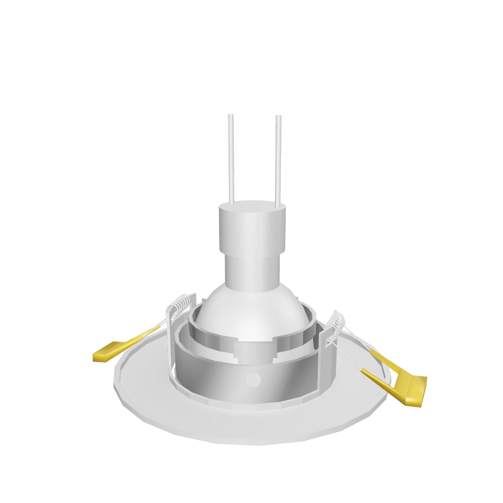 SET COMPLETO - SPOT EMPOTRABLE ICORP-2040WH CON DICROICO LED 6W LUZ CÁLIDA 3000K