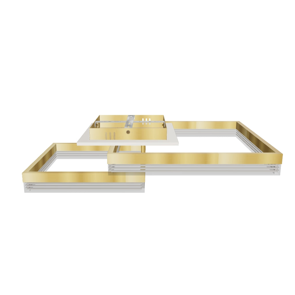 LÁMPARA DE TECHO AURA QUADRATA GOLD LED + CONTROL REMOTO