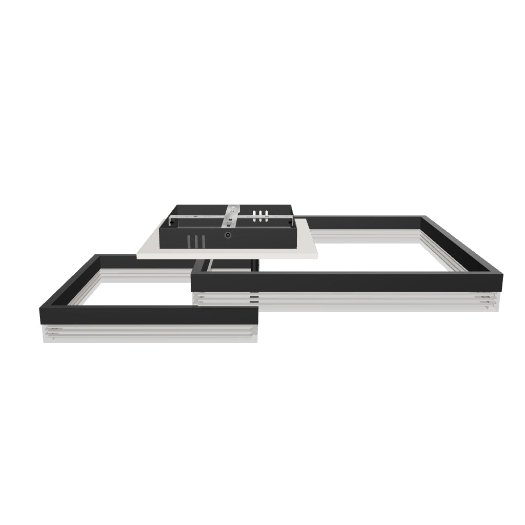 LÁMPARA DE TECHO AURA QUADRATA BLACK LED + CONTROL REMOTO