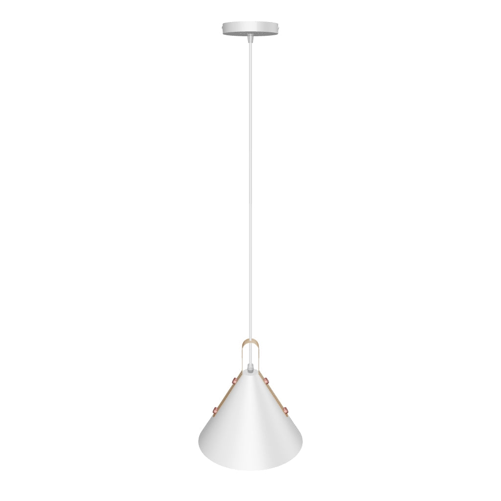 LÁMPARA COLGANTE CAMPANA DE ALUMINIO VERÓNICA WHITE / SIN FOCO