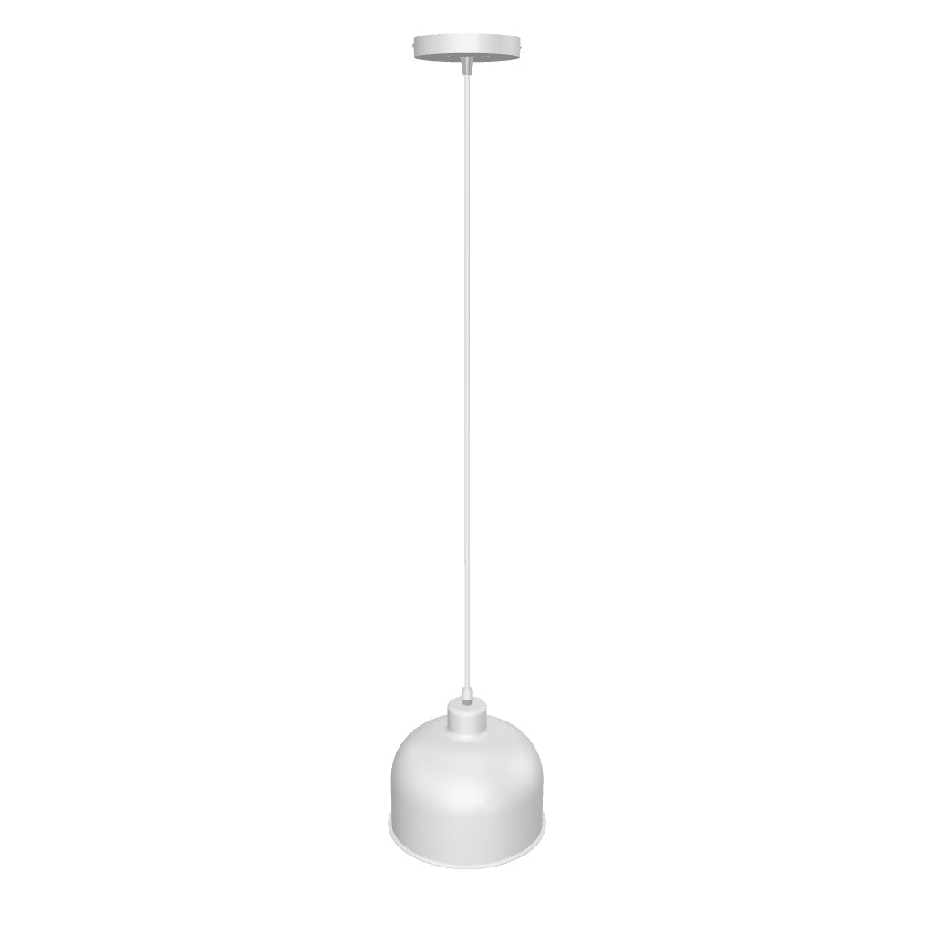 LÁMPARA COLGANTE CAMPANA DE ALUMINIO ZURICH WHITE / SIN FOCO