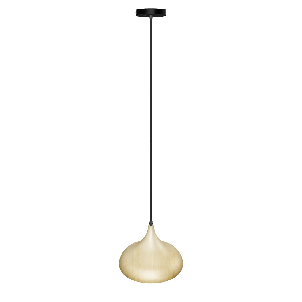 LÁMPARA COLGANTE CAMPANA DE ALUMINIO WOOD NOREL / SIN FOCO