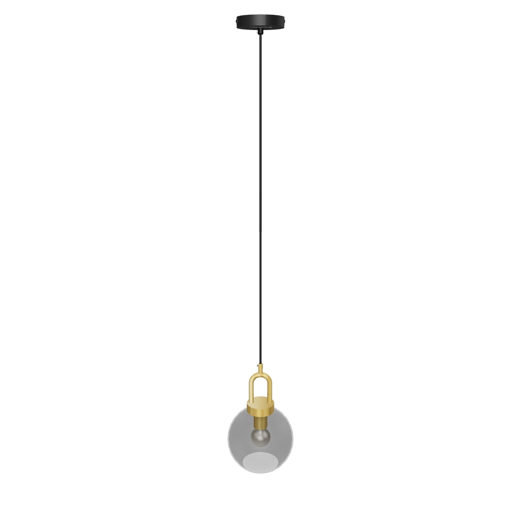 LÁMPARA COLGANTE CAMPANA DE VIDRIO DELIA LUX BRONZE / SIN FOCO