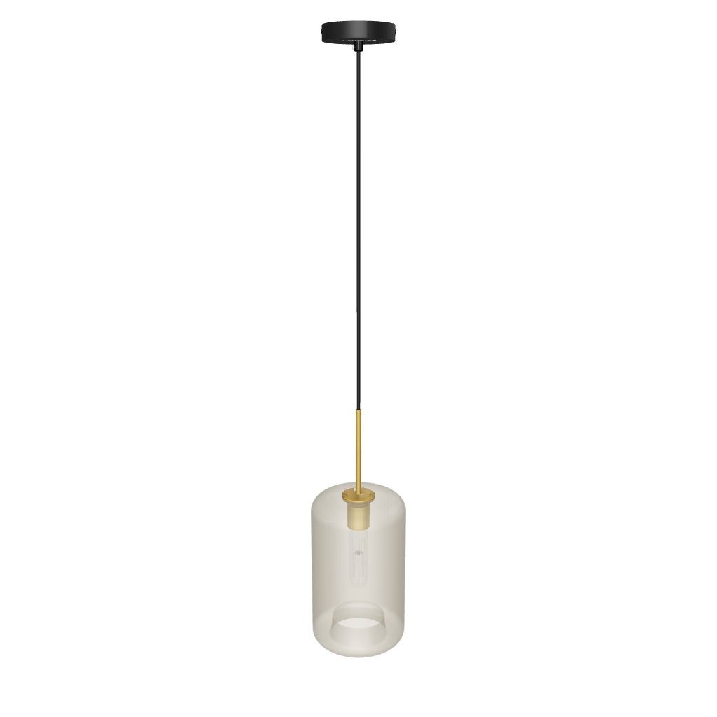 LÁMPARA COLGANTE CILINDRO DE VIDRIO ANDREA LUX BRONZE / SIN FOCO