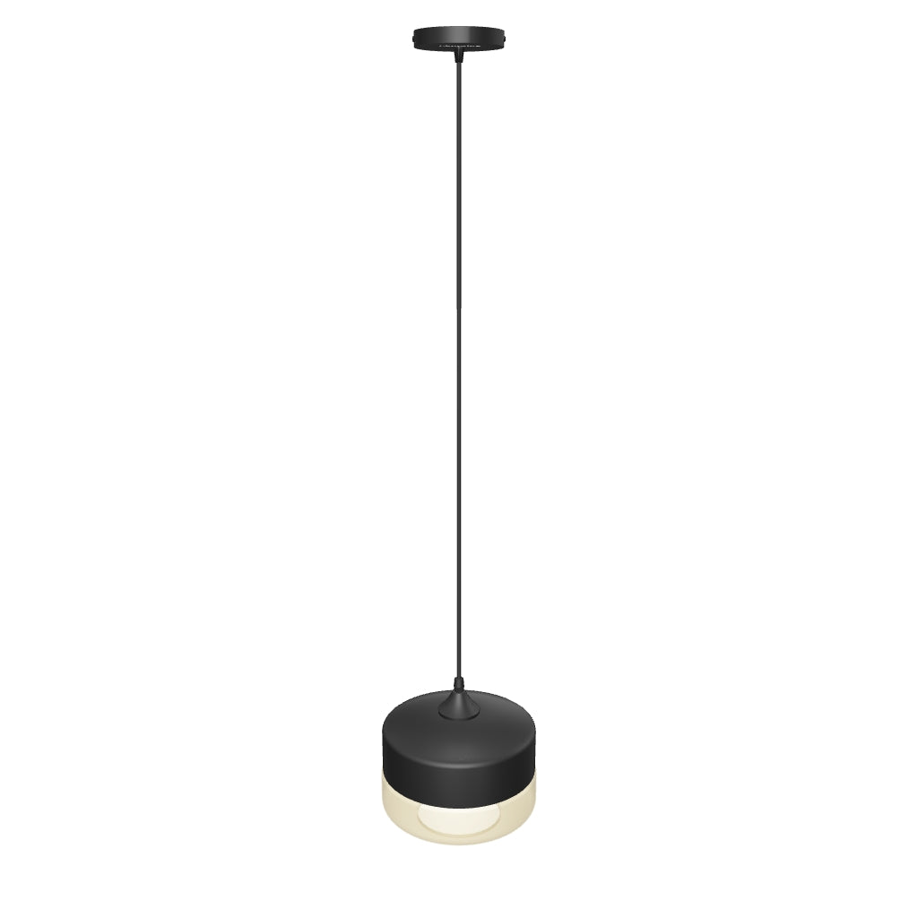 LÁMPARA COLGANTE CILINDRO DE VIDRIO EMILY BLACK AMBAR / SIN FOCO