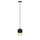 LÁMPARA COLGANTE CILINDRO DE VIDRIO GABRIELA BLACK AMBAR / SIN FOCO