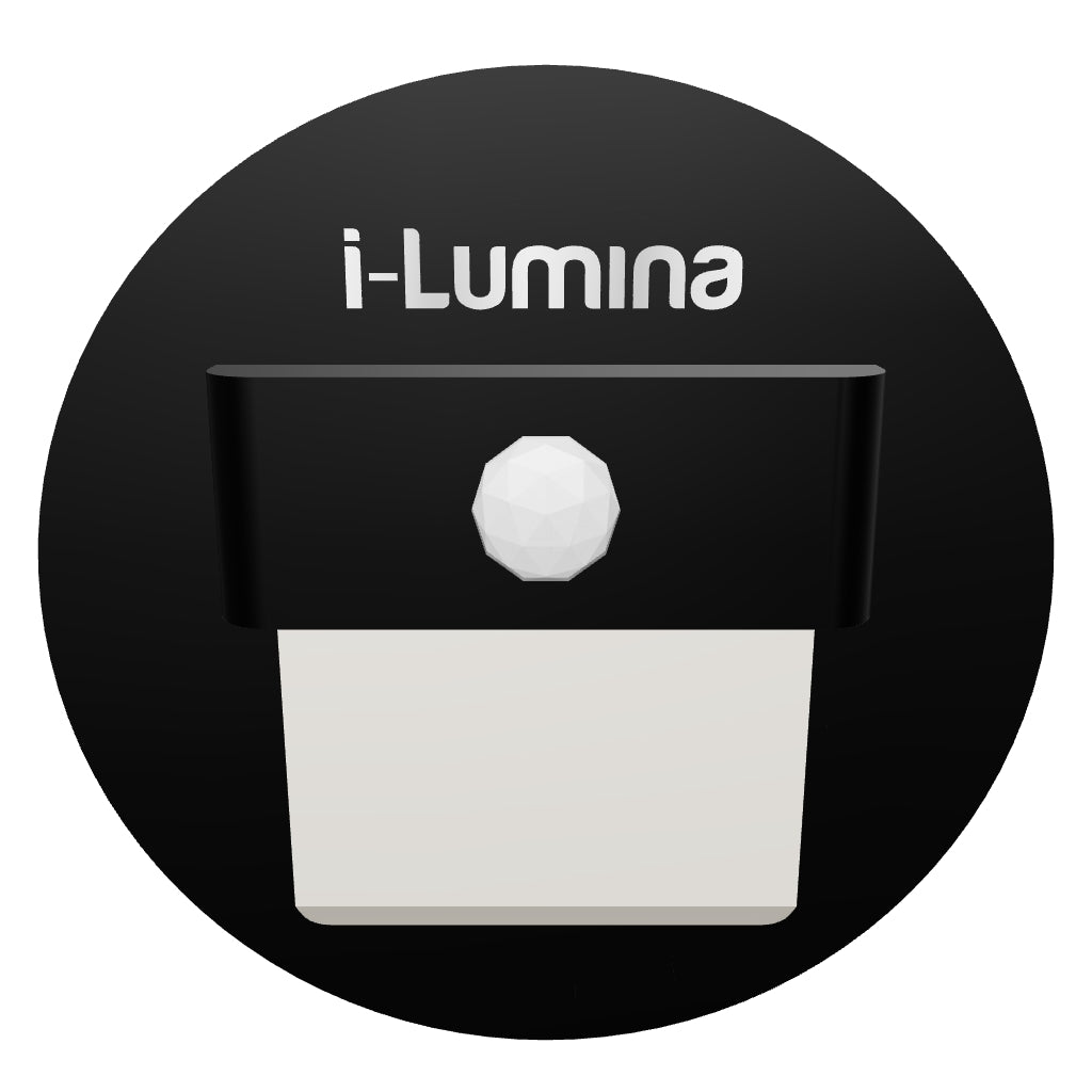 SPOT LUZ GUÍA DE PASO FABIANA LED ASIMÉTRICO 3W CIRCULAR NEGRO CON SENSOR DE MOVIMIENTO LUZ CÁLIDA