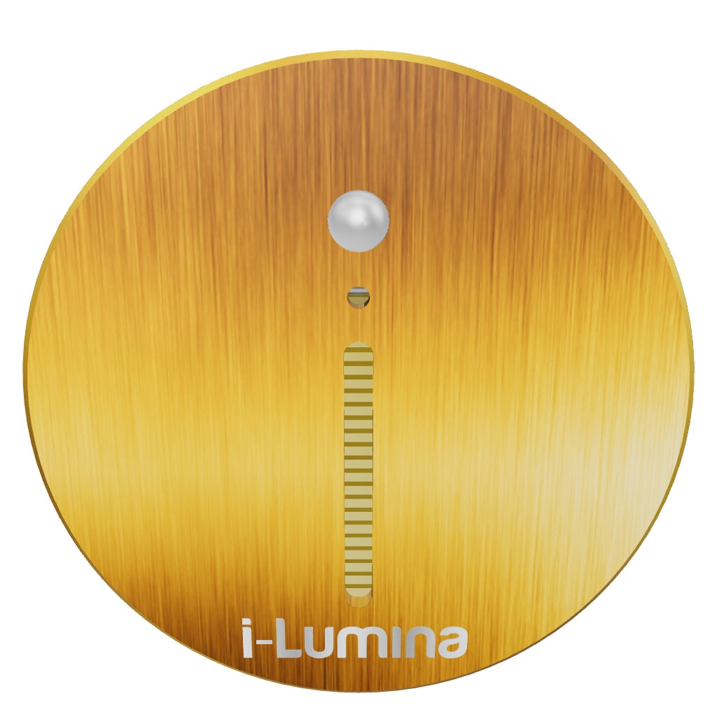 SPOT LUZ GUÍA DE PASO MILENA LED ASIMÉTRICO 3W CIRCULAR DORADO CON SENSOR DE MOVIMIENTO LUZ CÁLIDA