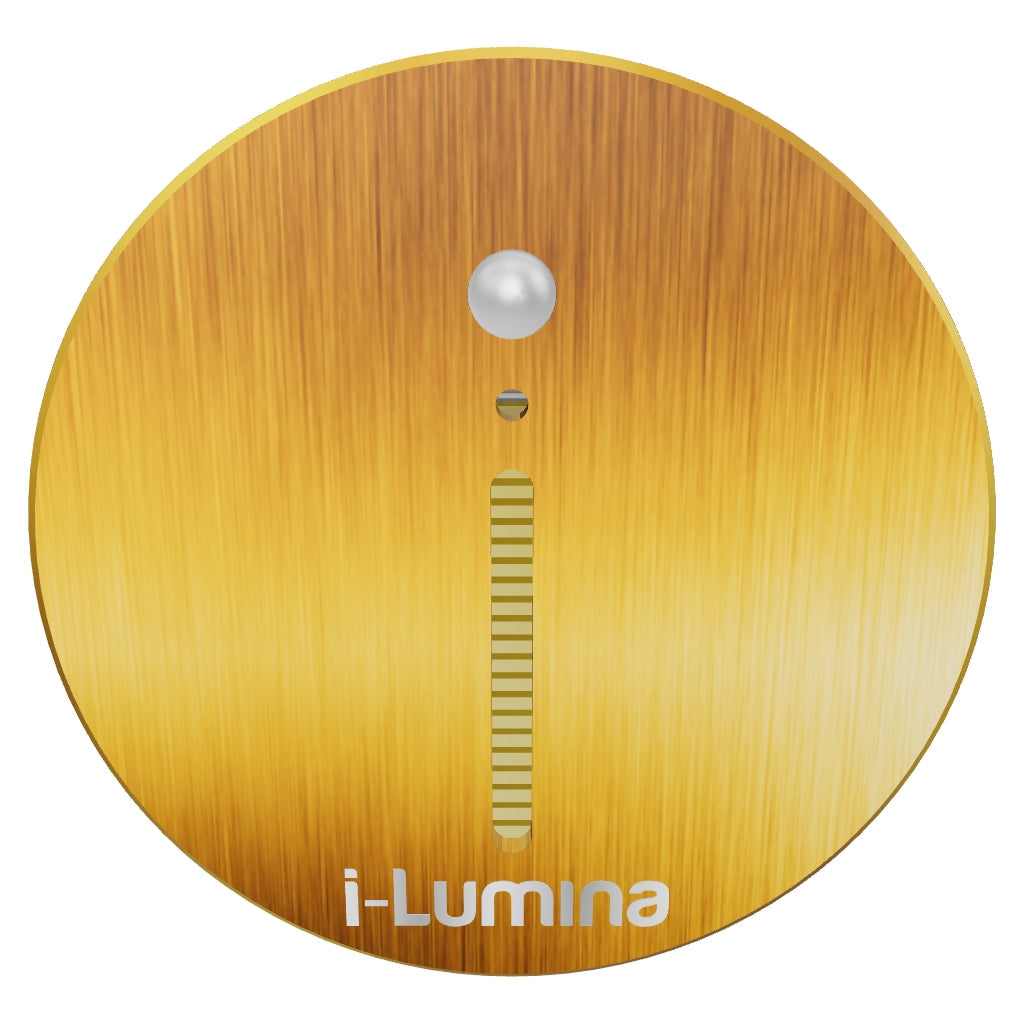 SPOT LUZ GUÍA DE PASO MILENA LED ASIMÉTRICO 3W CIRCULAR DORADO CON SENSOR DE MOVIMIENTO LUZ CÁLIDA