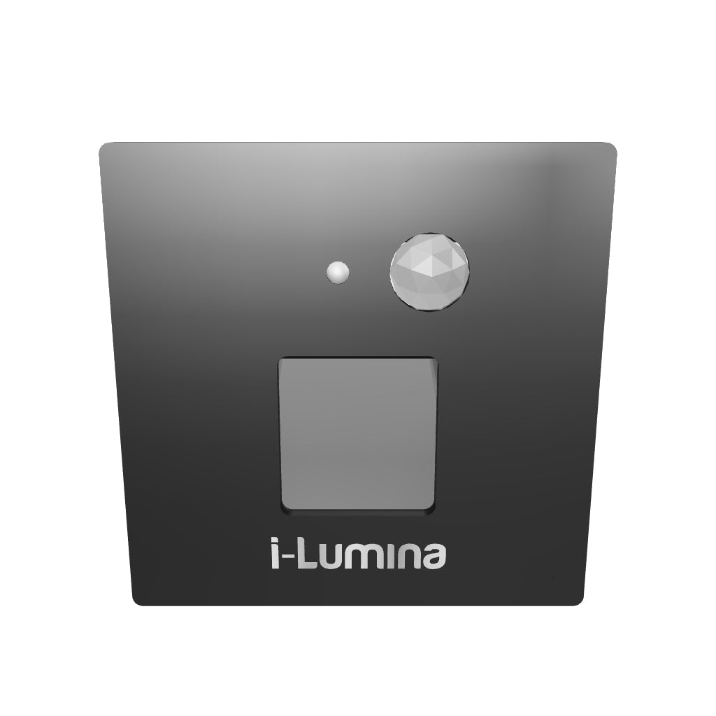 SPOT LUZ GUÍA DE PASO PAULA LED ASIMÉTRICO 3W CUADRADO NEGRO CON SENSOR DE MOVIMIENTO LUZ CÁLIDA