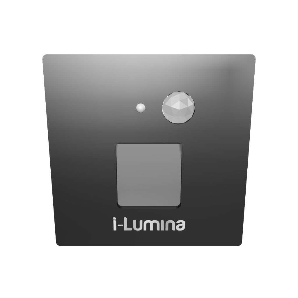 SPOT LUZ GUÍA DE PASO PAULA LED ASIMÉTRICO 3W CUADRADO NEGRO CON SENSOR DE MOVIMIENTO LUZ CÁLIDA