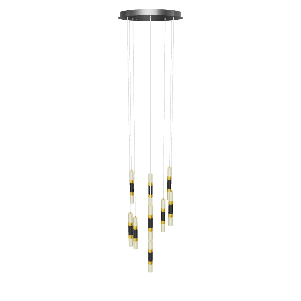 LÁMPARA COLGANTE PREMIUM BAHAMAS BLACK AND GOLD LED + CONTROL REMOTO