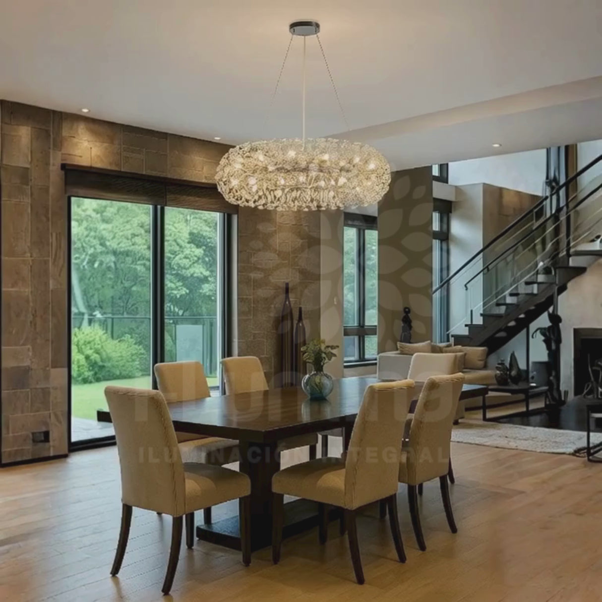 LÁMPARA COLGANTE CATALONIA CRISTAL LUX SILVER - SIN FOCO