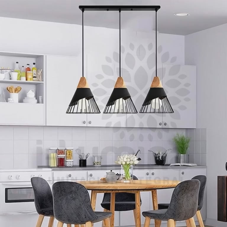 LÁMPARA COLGANTE TRIO ZAMORA BLACK - SIN FOCOS