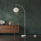 LÁMPARA DE PIE ARCO LOTUS WHITE CON BASE DE MÁRMOL - SIN FOCO
