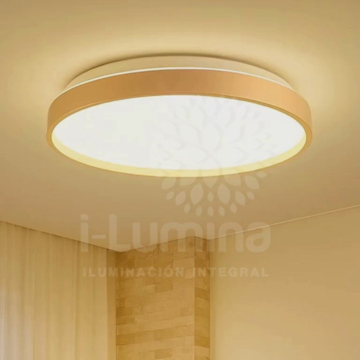 LÁMPARA DE TECHO VALENTINA LED CHAMPAGNE 30W + CONTROL REMOTO