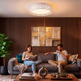 Distribución de luz ambiental tenue sobre estancia residencial en proyectos de arquitectura.