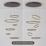 Esquema visual explicativo sobre cómo orientar e inclinar cada aro de forma independiente para diseño personalizado.