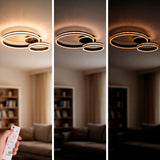 Diferentes niveles de brillo en sala de estar para crear ambientes de relax o actividad.
