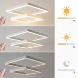 Tres niveles de atenuación de luz para lámpara cuadrada blanca de 2 niveles