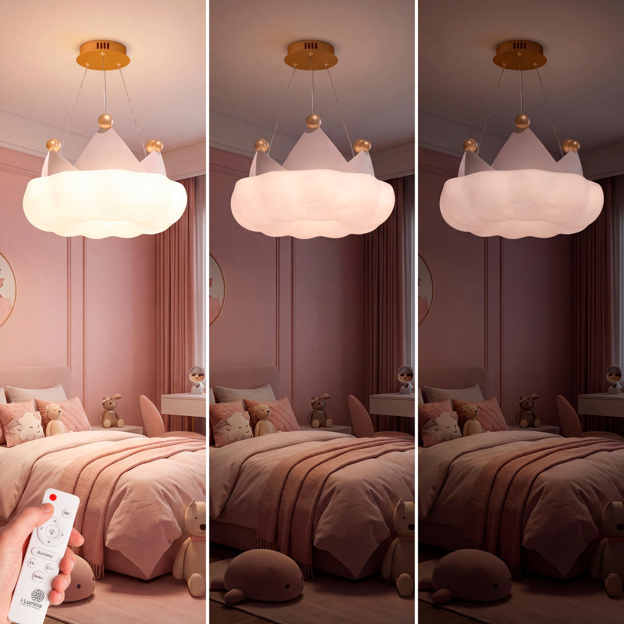 Tres niveles de brillo para usar la lámpara como luz quitamiedos o iluminación general.