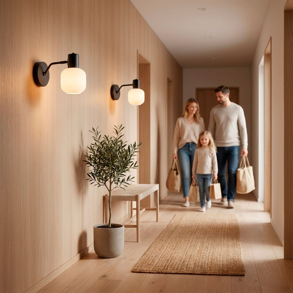Alineación de luminarias de sobreponer para guía y señalización en áreas de tránsito residencial.