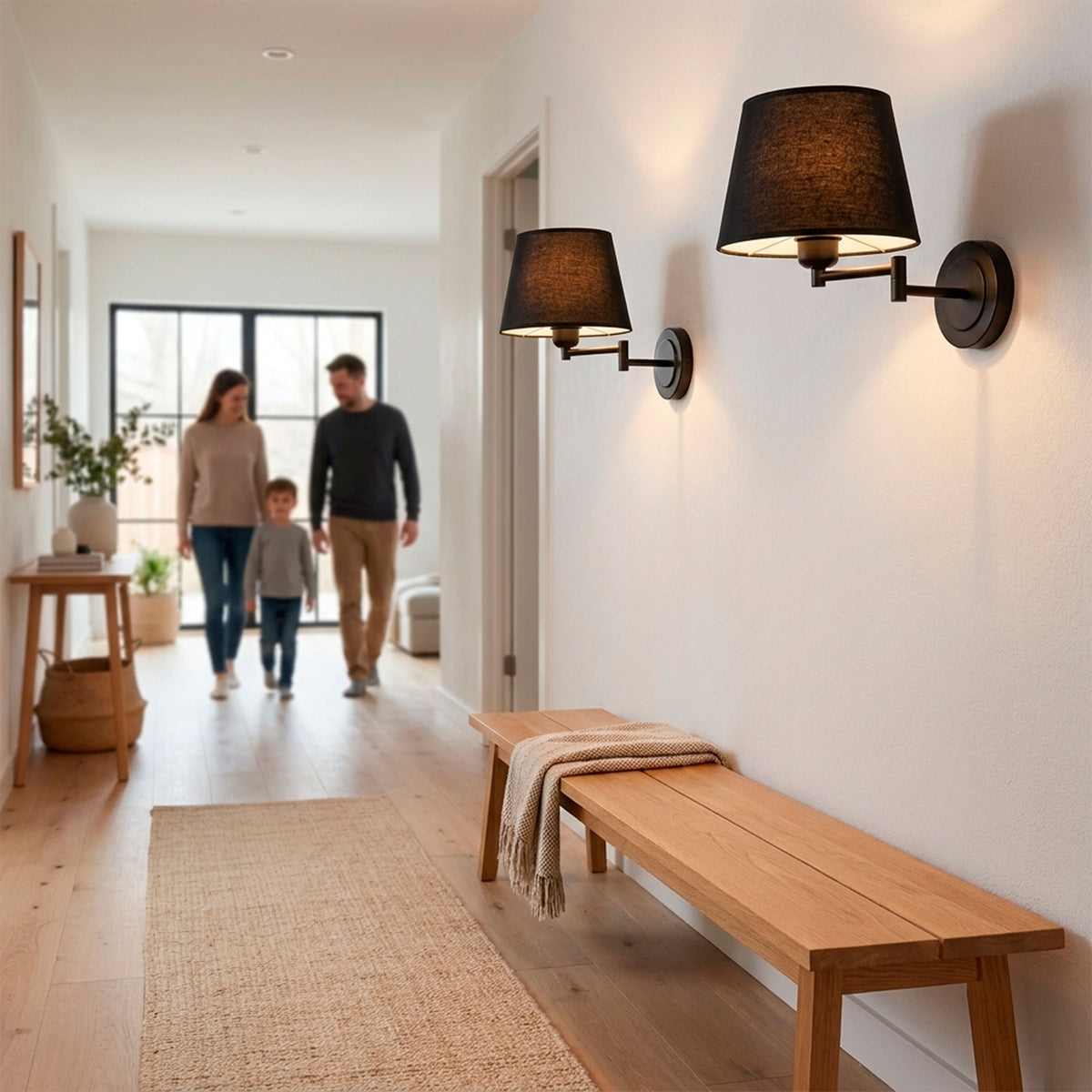 Alineación de luminarias de sobreponer para señalización y flujo de tránsito residencial.