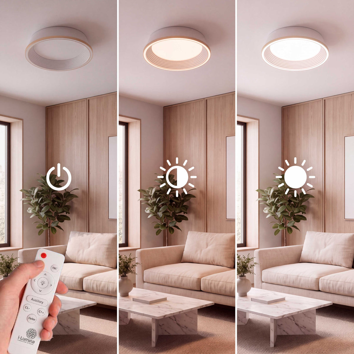 Control de atenuación lumínica progresiva para adaptar el ambiente residencial a diferentes momentos del día.