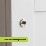 Sensor cromado empotrado a ras con clips a presión en el mueble