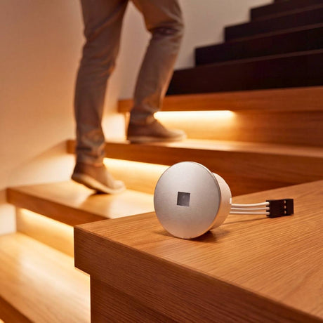 Sensor PIR para escaleras encendiendo cintas LED al paso de una persona