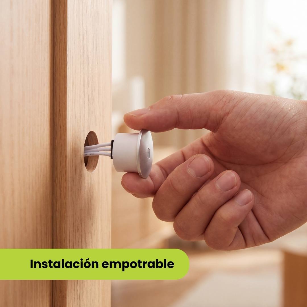 Instalación empotrable del sensor PIR en perforación de 20 milímetros