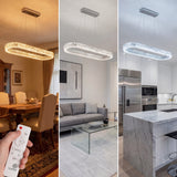 Demostración de temperatura de color ajustable (3000K a 6000K) en diferentes estancias.