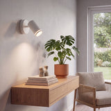 Spot blanco iluminando rincón luminoso con plantas