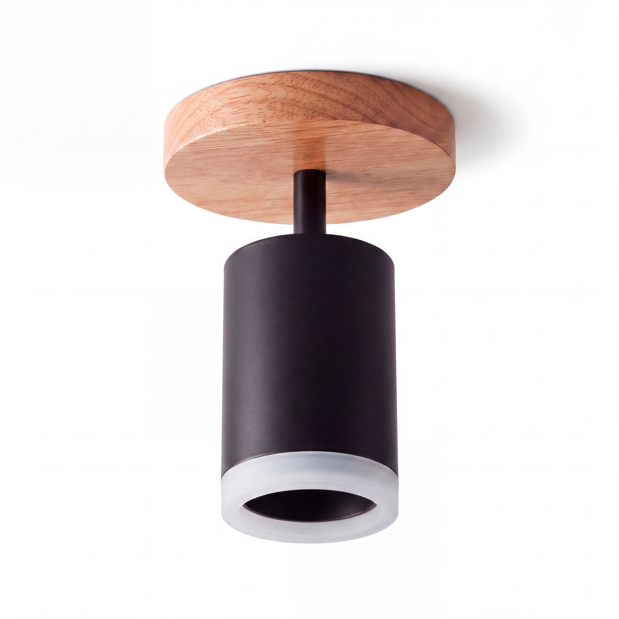Spot adosable con base de madera natural sobre fondo blanco